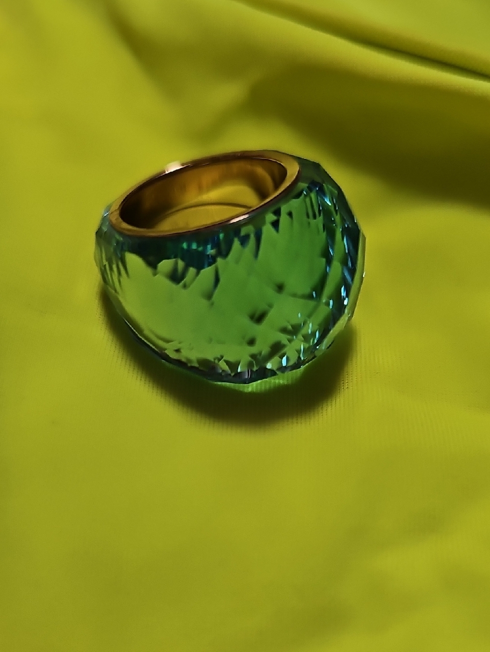 Green Crystal Dome Ring by